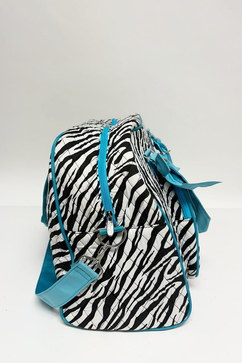 QZB2731 Zebra Print Quilted Duffel Bag - MiMi Wholesale