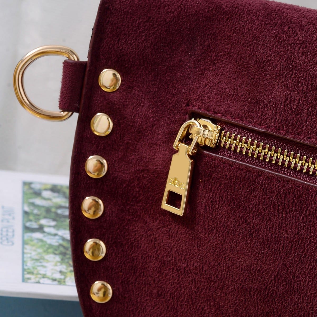SD701 Carina Suede Studded Crossbody Bag - MiMi Wholesale