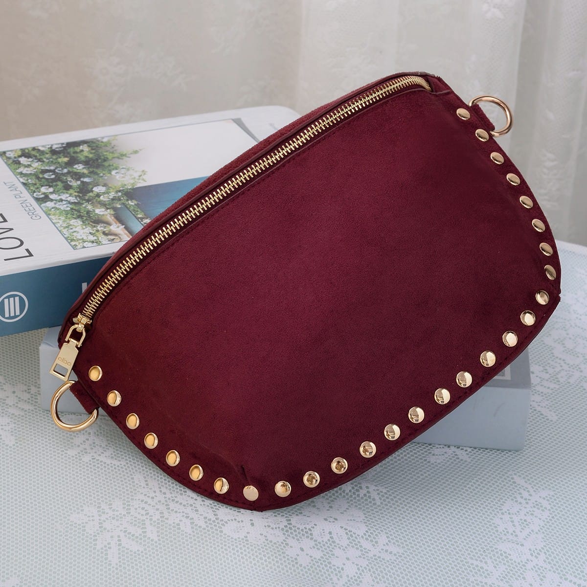 SD701 Carina Suede Studded Crossbody Bag - MiMi Wholesale