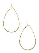 SE7059 Two Tone Beaded Tear Drop Earrings - MiMi Wholesale