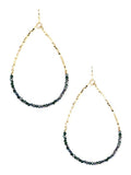 SE7059 Two Tone Beaded Tear Drop Earrings - MiMi Wholesale