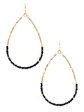 SE7059 Two Tone Beaded Tear Drop Earrings - MiMi Wholesale