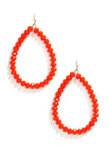 SE7061 Beaded Teardrop Hoop Earrings - MiMi Wholesale