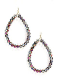 SE7061 Beaded Teardrop Hoop Earrings - MiMi Wholesale