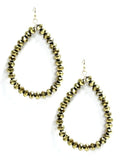 SE7061 Beaded Teardrop Hoop Earrings - MiMi Wholesale