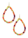 SE7061 Beaded Teardrop Hoop Earrings - MiMi Wholesale