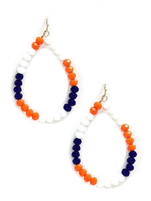 SE7061 Beaded Teardrop Hoop Earrings - MiMi Wholesale