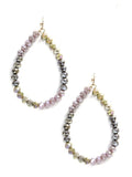 SE7061 Beaded Teardrop Hoop Earrings - MiMi Wholesale