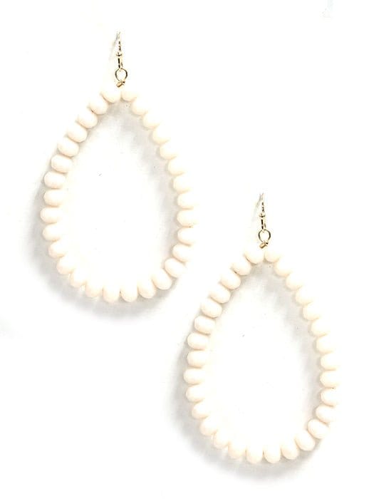 SE7061 Beaded Teardrop Hoop Earrings - MiMi Wholesale