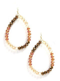 SE7061 Beaded Teardrop Hoop Earrings - MiMi Wholesale