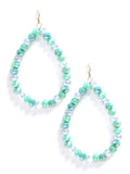 SE7061 Beaded Teardrop Hoop Earrings - MiMi Wholesale