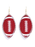 SE7117 Rhinestone Trim Football Earrings - MiMi Wholesale