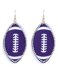 SE7117 Rhinestone Trim Football Earrings - MiMi Wholesale