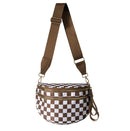SF221010 Nylon Checker and Solid Color Sling/Crossbody Bag - MiMi Wholesale