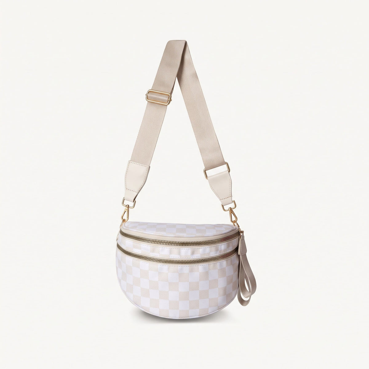 SF221010 Nylon Checker Sling/Crossbody Bag - MiMi Wholesale