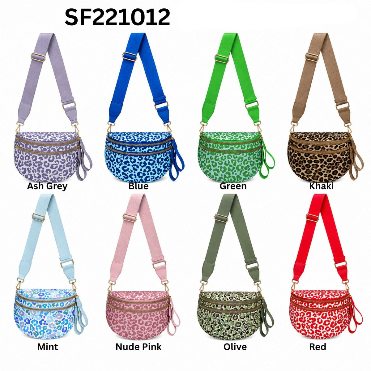 SF221012 Nylon Leopard Sling/Crossbody Bag - MiMi Wholesale