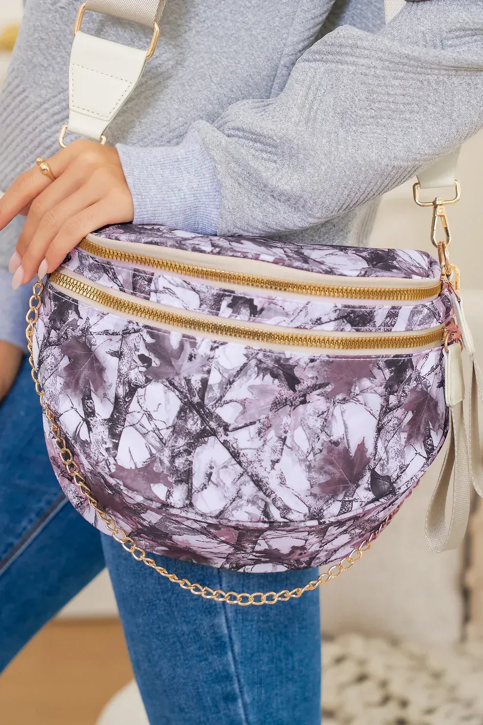 SF221013 Camo Jungle Nylon Sling/Crossbody Bag - MiMi Wholesale