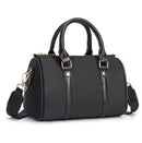 SF22407 Ella Nylon Checker and Solid Color Boston Bag - MiMi Wholesale
