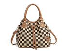 SF22411 Allison Checker Drawstring Bucket Bag - MiMi Wholesale