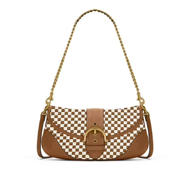 SF243012 Sadie Woven Buckle Shoulder Bag With Chain Strap - MiMi Wholesale