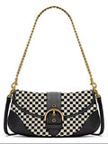 SF243012 Sadie Woven Buckle Shoulder Bag With Chain Strap - MiMi Wholesale