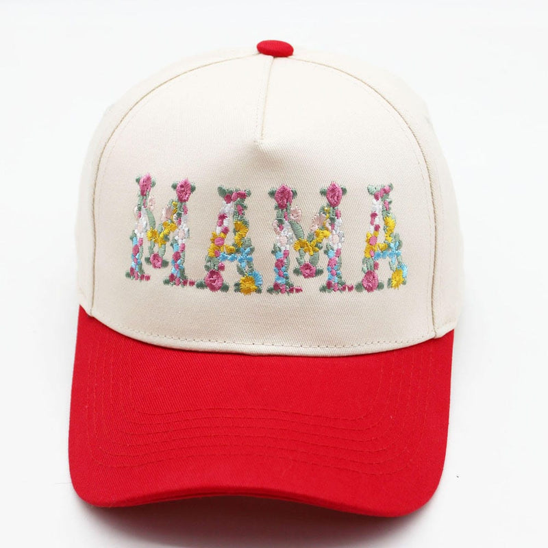 SF252007 Floral Mama Embroidered Two Tone Trucker Hat - MiMi Wholesale