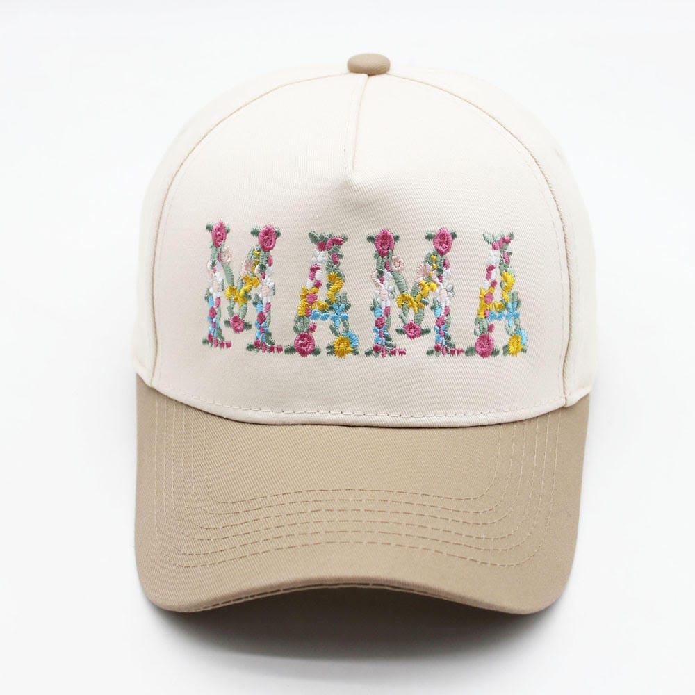 SF252007 Floral Mama Embroidered Two Tone Trucker Hat - MiMi Wholesale