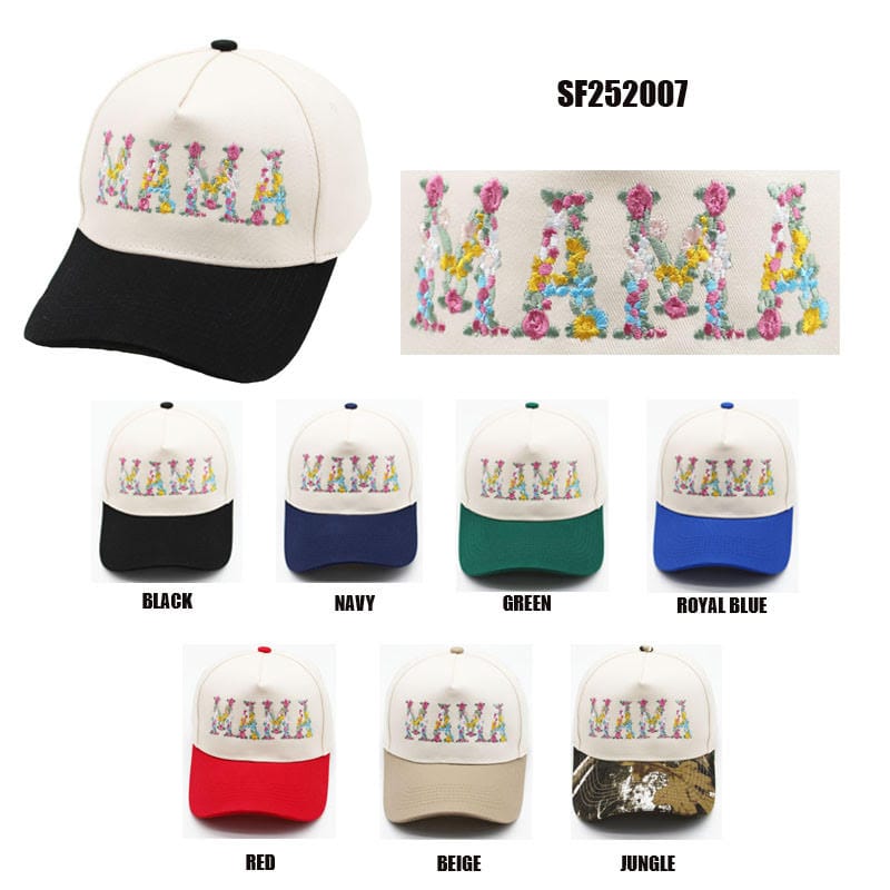 SF252007 Floral Mama Embroidered Two Tone Trucker Hat - MiMi Wholesale