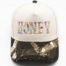 SF252008 Floral Honey Embroidered Trucker Hat - MiMi Wholesale
