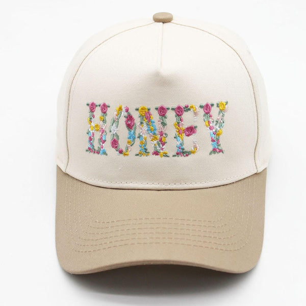 SF252008 Floral Honey Embroidered Trucker Hat - MiMi Wholesale