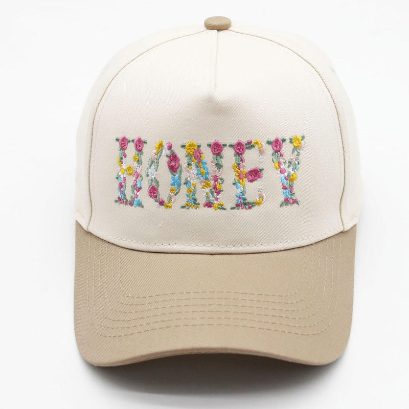 SF252008 Floral Honey Embroidered Trucker Hat - MiMi Wholesale