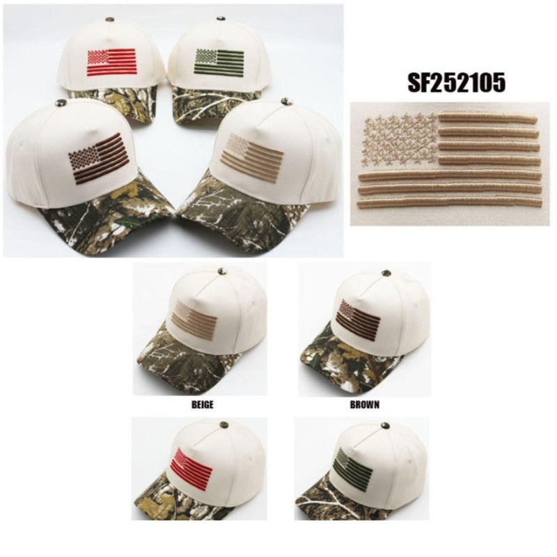 SF252105 Flag and Camo Embroidered Trucker Hat - MiMi Wholesale