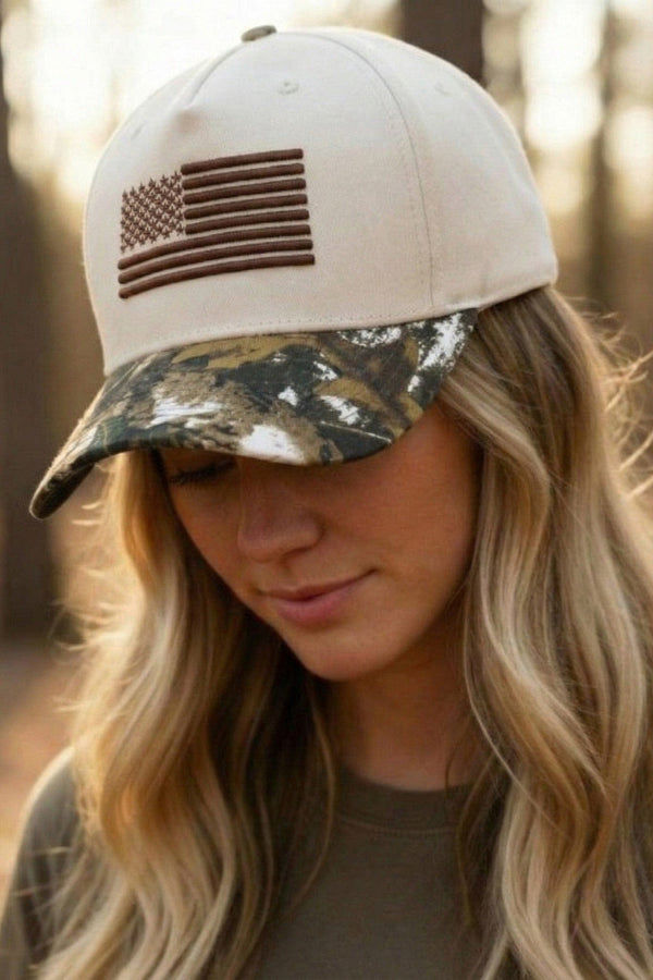 SF252105 Flag and Camo Embroidered Trucker Hat - MiMi Wholesale