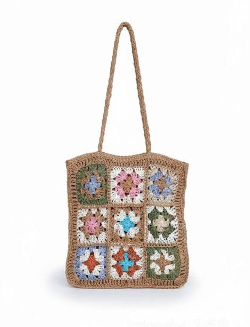 SF252116 Flower Patch Crochet Tote Bag - MiMi Wholesale