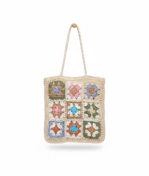 SF252116 Flower Patch Crochet Tote Bag - MiMi Wholesale