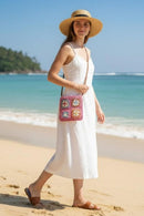 SF252117 Flower Patch Crochet Crossbody Bag - MiMi Wholesale