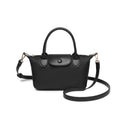 SF261016 Nylon Checker and Solid Double Handle Crossbody Bag - MiMi Wholesale