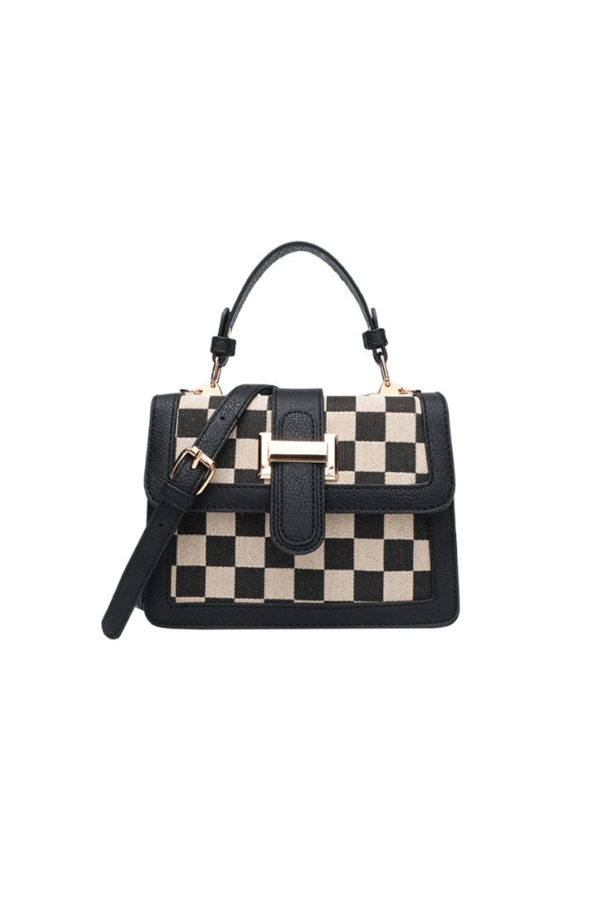 SF270014 Nora Checkered Top Handle Bag - MiMi Wholesale
