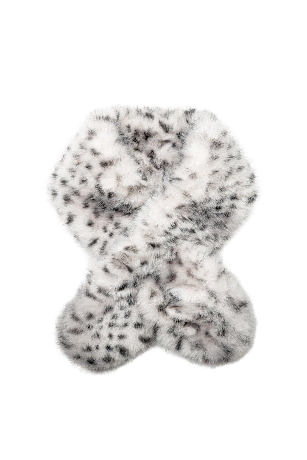 SFC0076 Nina Snow Leopard Faux Fur Scarf - MiMi Wholesale