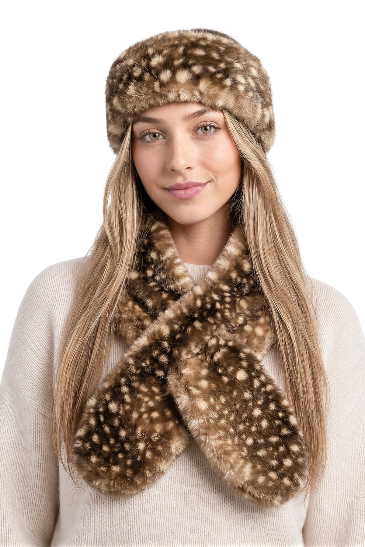 SFC0080 Simone Bambi Fur C&C Scarf - MiMi Wholesale