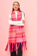 SFC0124 Horizontal Multi Color Woven Scarf - MiMi Wholesale