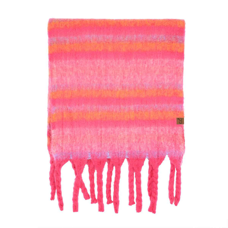 SFC0124 Horizontal Multi Color Woven Scarf - MiMi Wholesale