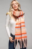 SFC0124 Horizontal Multi Color Woven Scarf - MiMi Wholesale