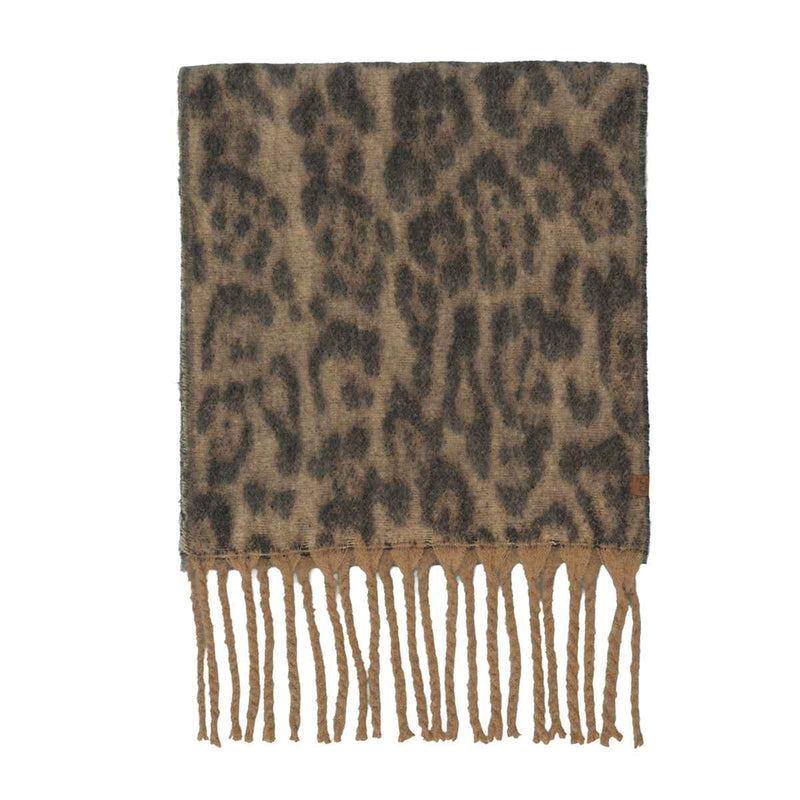 SFC0133 Woven Leopard Print Scarf - MiMi Wholesale