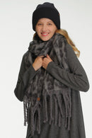 SFC0133 Woven Leopard Print Scarf - MiMi Wholesale