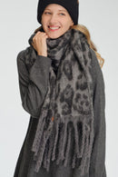 SFC0133 Woven Leopard Print Scarf - MiMi Wholesale