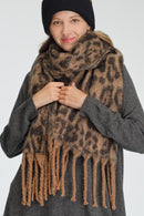 SFC0133 Woven Leopard Print Scarf - MiMi Wholesale
