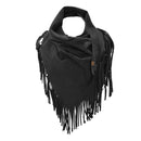 SFC0134 Faux Suede Triangle Fringe Scarf - MiMi Wholesale