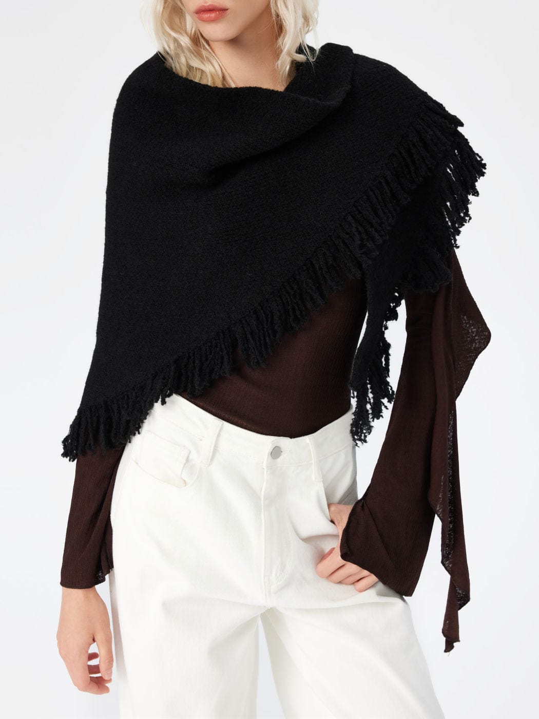 SFC0143 Triangle Fringe Scarf - MiMi Wholesale
