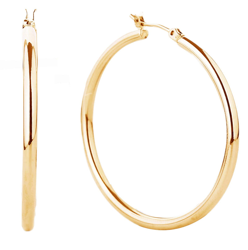 SJE310001 14K Gold Dipped Pin Catch Hoop Earrings - MiMi Wholesale